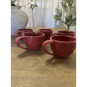 5- Pottery Barn Sausalito Terracotta Color Oversized Coffee/Tea  Cup‎ 12oz